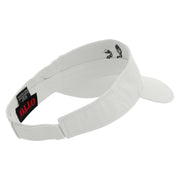 Business Icon Embroidered Cotton Twill Sun Visor - White OSFM