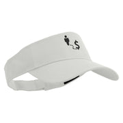 Business Icon Embroidered Cotton Twill Sun Visor - White OSFM