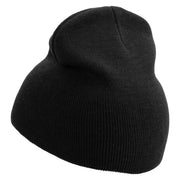 Bla Bla Bla Embroidered 8 inch Acrylic Short beanie - Black OSFM