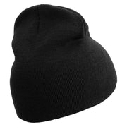 Bla Bla Bla Embroidered 8 inch Acrylic Short beanie - Black OSFM