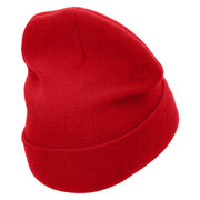 Striker Embroidered 12 Inch Long Knitted Beanie - Red OSFM