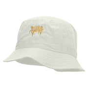 Swag Tagged Embroidered Pigment Dyed Bucket Hat - White OSFM