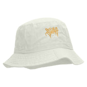 Swag Tagged Embroidered Pigment Dyed Bucket Hat - White OSFM