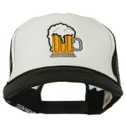 Beer Mug Embroidered Foam Mesh Back Cap