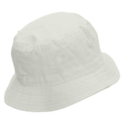 Happy Cat Embroidered Pigment Dyed Bucket Hat. - White OSFM