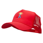 Number One Dad Five Panels Pro Style Trucker Mesh Cap - Red OSFM