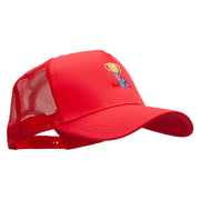 Number One Dad Five Panels Pro Style Trucker Mesh Cap - Red OSFM