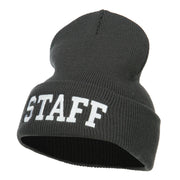 Staff Letter Embroidered Long Beanie