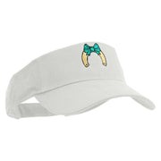 Horse for Good Luck Embroidered Cotton Twill Sun Visor - White OSFM