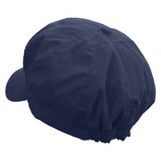 Rainbow Spring Butterflies Embroidered Cotton Elastic Newsboy Cap - Navy OSFM