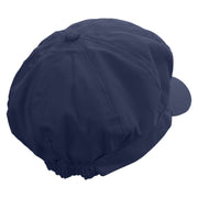 Rainbow Spring Butterflies Embroidered Cotton Elastic Newsboy Cap - Navy OSFM