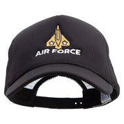 Fighter Air Force Embroidered Summer Foam Mesh Trucker Cap - Black OSFM