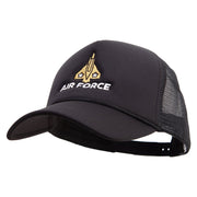 Fighter Air Force Embroidered Summer Foam Mesh Trucker Cap - Black OSFM