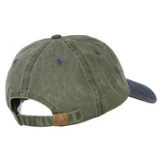 Number 1 Grandpa Letters Embroidered Pigment Dyed Wash Cap