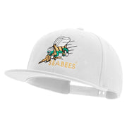 Licensed US Navy Seabees Embroidered Flexfit Snapback Style Cap - White OSFM