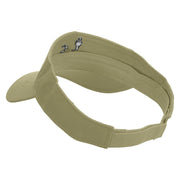 Business Icon Embroidered Cotton Twill Sun Visor - Khaki OSFM