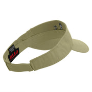 Business Icon Embroidered Cotton Twill Sun Visor - Khaki OSFM