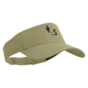 Business Icon Embroidered Cotton Twill Sun Visor - Khaki OSFM