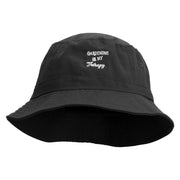 Gardening Is My Therapy Embroidered Bucket Hat - Black OSFM