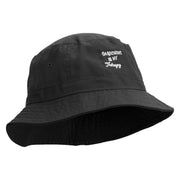 Gardening Is My Therapy Embroidered Bucket Hat - Black OSFM