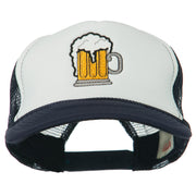 Beer Mug Embroidered Foam Mesh Back Cap