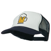 Beer Mug Embroidered Foam Mesh Back Cap