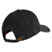 U.S. Marine Corps 4th Marine Division Embroidered Washed Solid Pigment Dyed Cotton Twill Brass Buckle Cap - Black OSFM