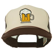 Beer Mug Embroidered Foam Mesh Back Cap