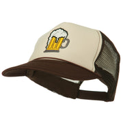 Beer Mug Embroidered Foam Mesh Back Cap