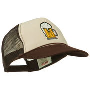 Beer Mug Embroidered Foam Mesh Back Cap