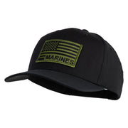 USA Green Flag Marines Patched Solid Cotton Twill Pro Style Cap - Black OSFM