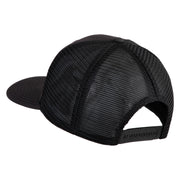 Old English White C Patched Cotton Deluxe Trucker Ball Cap - Charcoal Black OSFM