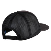 Old English White C Patched Cotton Deluxe Trucker Ball Cap - Charcoal Black OSFM