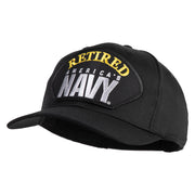 Retired America's Navy Patched Solid Cotton Twill Pro Style Cap - Black OSFM