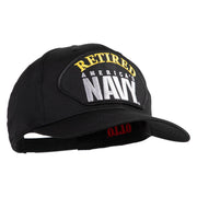 Retired America's Navy Patched Solid Cotton Twill Pro Style Cap - Black OSFM