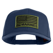 USA Green Flag Marines Patched Solid Cotton Twill Pro Style Cap - Navy OSFM