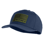 USA Green Flag Marines Patched Solid Cotton Twill Pro Style Cap - Navy OSFM