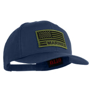 USA Green Flag Marines Patched Solid Cotton Twill Pro Style Cap - Navy OSFM