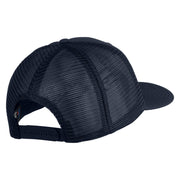 Old English White C Patched Cotton Deluxe Trucker Ball Cap - Navy Navy OSFM