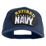 Retired America's Navy Patched Solid Cotton Twill Pro Style Cap - Navy OSFM