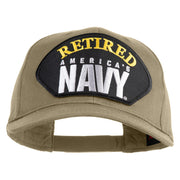Retired America's Navy Patched Solid Cotton Twill Pro Style Cap - Khaki OSFM