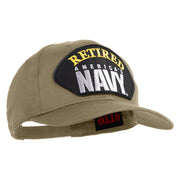 Retired America's Navy Patched Solid Cotton Twill Pro Style Cap - Khaki OSFM
