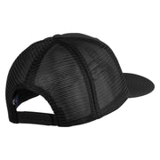 Old English White C Patched Cotton Deluxe Trucker Ball Cap - Black Black OSFM