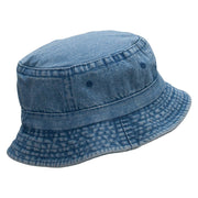 Gymnastics Ribbon Heart Embroidered Pigment Dyed Bucket Hat - Lt-Denim OSFM