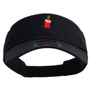 Christmas Celebration Candle Embroidered Cotton Twill Sun Visor - Black OSFM