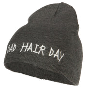 Bad Hair Day Embroidered Knitted Short Beanie