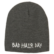 Bad Hair Day Embroidered Knitted Short Beanie