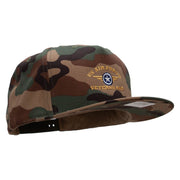 US Air Force Veteran Dad 5 Panel Camouflage Flat Bill Snapback Cap - Camo OSFM