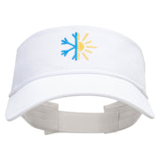 Half Winter Half Summer Embroidered Cotton Twill Sun Visor