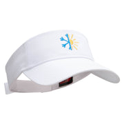 Half Winter Half Summer Embroidered Cotton Twill Sun Visor